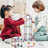 Brinquedo de Blocos de Construção com Inserção de Contas Variadas 3-6 Anos Desenvolvimento da Inteligência Esférico Vareta Ponto Linha Geometria Estéreo Construção Jardim de Infância Brincar