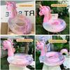 Pasha 2023 Nuevo Flotador Inflable para Niños Grueso Corona de Lentejuelas de Ensueño Cisne con Asa Asiento en la Entrepierna Extra Grande