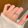 Anillo de Corazón Incrustado con Diamantes de Plata Esterlina S925 para Mujer, Estilo Vintage de Lujo Ligero, Diseño de Nicho de Alta Gama, Popular en Xiaohongshu