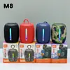 Bolso de Audio Bluetooth M8 para Productos Nuevos Transfronterizos Subwoofer Exterior Bolso con Luz RGB Altavoz para Tarjeta de Regalo de Escritorio
