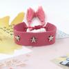 Pulseira de tecido trançado com rebite de estrela de cinco pontas em liga de prata para joias transfronteiriças, pulseira de pulso com franja de estrela de personalidade