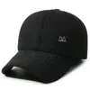 Gorra de béisbol de cuero liso de color sólido transfronteriza sombrero para exteriores para hombres de mediana edad y ancianos con terciopelo grueso resistente al viento cálido sombrero de pico