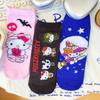 Meias de Meia-Cana Summer Kt Catwoman Fofas Ins Doces Versáteis Desenho Animado Hello Kitty Absorventes de Suor Meias de Meia-Cana Meias Femininas
