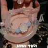 Joyería Natural de Madagascar Rosa Rosa Cristal Pequeño Pulsera para Cintura de Hombre Nuevo Zorro de Nueve Colas Chino Pulsera de Cristal Blanco