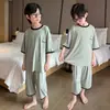Novo Conjunto de Pijama de Verão para Meninos para Usar ao Ar Livre, Conjunto Casual e Confortável para Casa para Meninos Mais Velhos, Moderno para Bebês Meninos