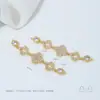Colgante de Calabaza Mariposa Flor de Cerezo con Circonita Chapado en Oro de 14K Colgante Doble Hecho a Mano DIY Accesorios para Colgante de Pulsera Collar de Perlas