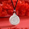Colar Bússola Oito Tesouros Ouro Areia Vietnamita Feminino Pingente Redondo Vazado Filigrana Corrente Clavícula Versátil Luxo Leve Atacado