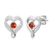 Pendientes de Plata S925 con Forma de Corazón de las Doce Piedras de Nacimiento para Mujer, Joyería de Lujo Ligero Simple Personalizada, Venta al por Mayor
