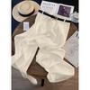 Pantalones de Traje Casual con Caída Jinbukang para Mujer en Primavera y Verano, Pantalones de Pierna Ancha de Cintura Alta, Sueltos y Versátiles, Pantalones Rectos de Largo hasta el Suelo para Personas Bajas