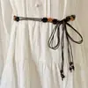 Cinto Trançado Boêmio para Mulheres, Corrente Decorativa de Cintura para Vestido, Corda de Cintura com Borla, Cinto de Cintura Versátil Estilo Étnico