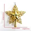 Nuevo adorno de estrella para la punta del árbol de Navidad tridimensional hueco decoración navideña decoración de corona de árbol accesorio de pentagrama de plástico