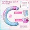 Flotador Inflable Curvo con Patrón de Sirena y Océano Amazon, Silla de Playa Flotante para Piscina, Anillo Flotador para Agua
