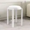 Banqueta de plástico estofada estilo meados do século para uso doméstico, novo modelo 2026, empilhável, espessa, adequada para mesas de jantar, alta e redonda, para convidados e como banqueta extra