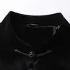 Chaqueta Estilo Chino para Hombre de Mediana Edad y Ancianos Primavera y Otoño Cuello Alto Traje Tang Estilo Chino Color Sólido Manga Larga Talla Extra Chaqueta para Papá Abuelo