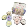 Elástico de Cabelo de Renda Estilo Floresta Doce para Meninas, Corda de Cabelo Multicor para Coque de Menininhas