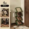Sapateira multicamadas para apartamentos de aluguel, economizadora de espaço, organizador de sapatos fácil de usar para trás da porta, prateleira de armazenamento para dormitórios, sapateira inclinada elegante e moderna