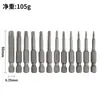 Atacado Transfronteiriço 50-75-100mm Flor de Ameixa Oca Estendida Broca S2 Cabo Sextavado Ponta de Chave de Fenda Conjunto de Pontas de Chave de Fenda