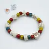 Colección de Cuentas Jingdezhen Cuentas Budistas Pulsera de Cerámica Popular Nuevo Estilo Chino Fresco y Sencillo Estilo Nacional Tejido Puramente Hecho a Mano