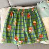 Pijama de casal atacado transfronteiriço feminino e masculino desenho urso verde primavera e verão manga curta shorts terno fofo de três peças