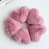 Acessórios DIY de Pompons em Formato de Coração, Chaveiros para Bolsa, Decorações para Celular, Pingentes de Coração de Pele, Pompons de Coração