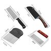 Ventas directas de fábrica gigante cuchillo para papas fritas cuchillo ondulado cuchillo corrugado cuchillo para papa cuchillo para papa mango de madera cuchillo para papa cuchillo para papa