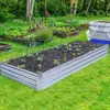 Caixa Quadrada para Plantio de Vegetais em Varanda Externa, Canteiro de Jardinagem para Plantio de Vegetais, Jardim de Chapa Metálica Galvanizada