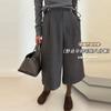 Pantalones Cortos de Lana de Maternidad para Mujer, Otoño e Invierno 2025 Nueva Moda Cintura Alta Adelgazantes Tallas Grandes Sueltos Versátiles de Pierna Ancha
