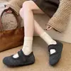Mary Jane cálido otoño e invierno nuevo estilo interior altura aumentando falda 2026 boca poco profunda con felpa pelo zapatos tacón cubriendo zapatos de algodón mujer