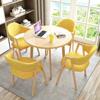 Mesa de comedor informal para oficina, apartamento pequeño, mesa de conversación superficial escandinava para el hogar, mesa y silla combinadas para pedir café, té con leche, mesa redonda para tienda