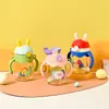 Taza de Agua de Dibujos Animados para Bebé con Asa y Tapa de Botón, Vaso Antiderrame para Niños, Taza de Aprendizaje para Bebé Resistente a Caídas para Guardería, Niño y Niña