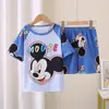 Ropa de Casa para Niños 2025 Verano Nuevo Versión Coreana Dibujos Animados Lindo Niños y Niñas Manga Corta Shorts Traje de Casa Venta al por Mayor