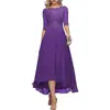 Amazon AliExpress Vestido de Noche Europeo y Americano Comercio Exterior Chifón Encaje Elegante Manga Media Multicolor Talla Grande Vestido de Noche Vestido de Graduación