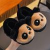 Pantuflas de Algodón para Niños y Niñas de Otoño e Invierno, Felpa Cálida para Padres e Hijos, Zapatos de Algodón Gruesos con Suela Antideslizante, Panda, para Niños Pequeños y Bebés, Cerrados por Detrás