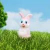 Adornos de Micro Paisaje Animales Lindos Dibujos Animados Conejo Zanahoria Conejo Conejo Lindo Accesorios de Resina para Plantas de Jardinería