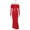 Jy24308 Verão 2026 Novo Vestido Longo Estilo Europeu e Americano Sexy de Uma Alça com Renda e Recortes para Mulheres