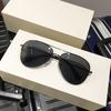 Lentes de Sol Marrones para Hombre, Lentes de Sol Polarizados para Conducir, Espejo Toad de Montura Grande, Parasol para Cara Grande, Resina Shihua Forma de Corazón