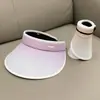 Nuevo sombrero de protección solar para mujer, moda deportiva, sombrero de sol de verano, para montar, lindo, con parte superior vacía, sombrero UV degradado, venta al por mayor