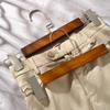 Perchero telescópico de madera maciza para pantalones, armario de almacenamiento sin costuras para el hogar, percha de madera antideslizante, pinza especial para pantalones, para tienda de ropa.