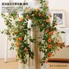 Guirnalda de Rosas Artificiales Flor Falsa Decoración de Conducto de Aire Acondicionado Cubierta de Enredadera Planta de Enredadera de Plástico Paisajismo Techo Pared
