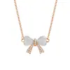 Collar de Plata de Ley S925 con Lazo en Forma de Corazón, Diseño de Nicho de Lujo Ligero, Colgante de Corazón de Gama Alta, Regalo de Cumpleaños para Mejor Amiga