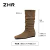 ZHR entonces entonces bota bota botas cortas mujer 2026 otoño nuevo retro botas de vaquero western adelgazantes botas de jinete