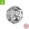 Acessórios Originais em Prata S925 Estilo Vintage Árvore da Vida com Contas e Design Vazado Personalizado para Pulseiras DIY