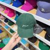 Gorra de béisbol cepillada con bordado de líneas para mujer, otoño e invierno, nueva gorra con visera de estilo coreano, informal, a juego, para las cuatro estaciones.