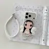Correa de Muñeca con Lunares y Pequeño Diseño de Jade Adecuada para iPhone 17 Pro Max Caricatura 16/17 Pro Portátil 15 Funda de Teléfono