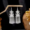 [Selección Premium] Pendientes Estilo Étnico de Minorías Vintage con Plata de Minorías Étnicas, Pendientes Largos Colgantes Florales Estilo Bohemio Único