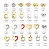Joyería de aleación para decoración de uñas, pegatinas 3D japonesas con forma de corazón, adornos de diamantes, pegatinas de ángel para uñas, adornos de diamantes DIY.