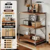 Estantería de madera maciza estilo crema para sala de estar, estante de exhibición de eje ligero de pie, estantería de almacenamiento de juguetes para niños de varias capas
