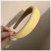 Diadema de piel sintética versión ancha ~ diadema de esponja para la parte alta del cráneo diadema de cuero dulce resorte y verano nuevo pasador presión pelo
