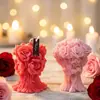 Molde de Vela Aromática de Pilar con Rosa en Relieve Retro Diseño Floral de Celebridad de Internet Vela de Cumpleaños Recuerdos de Boda