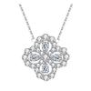Nuevo Collar de Trébol de Cuatro Hojas de Fuente de Comercio Exterior Cadena de Diamante Acuamarina de Lujo Ligero Nicho Collar Estilo Frío ins